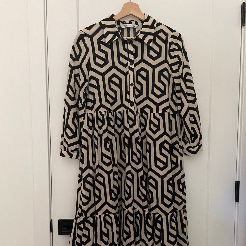 Zara Bold Geometric Print Dress